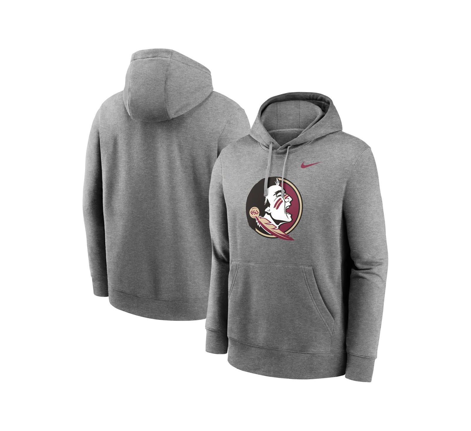 Мужское худи Nike Heather Gray Florida State Seminoles Primetime Evergreen Club Fleece