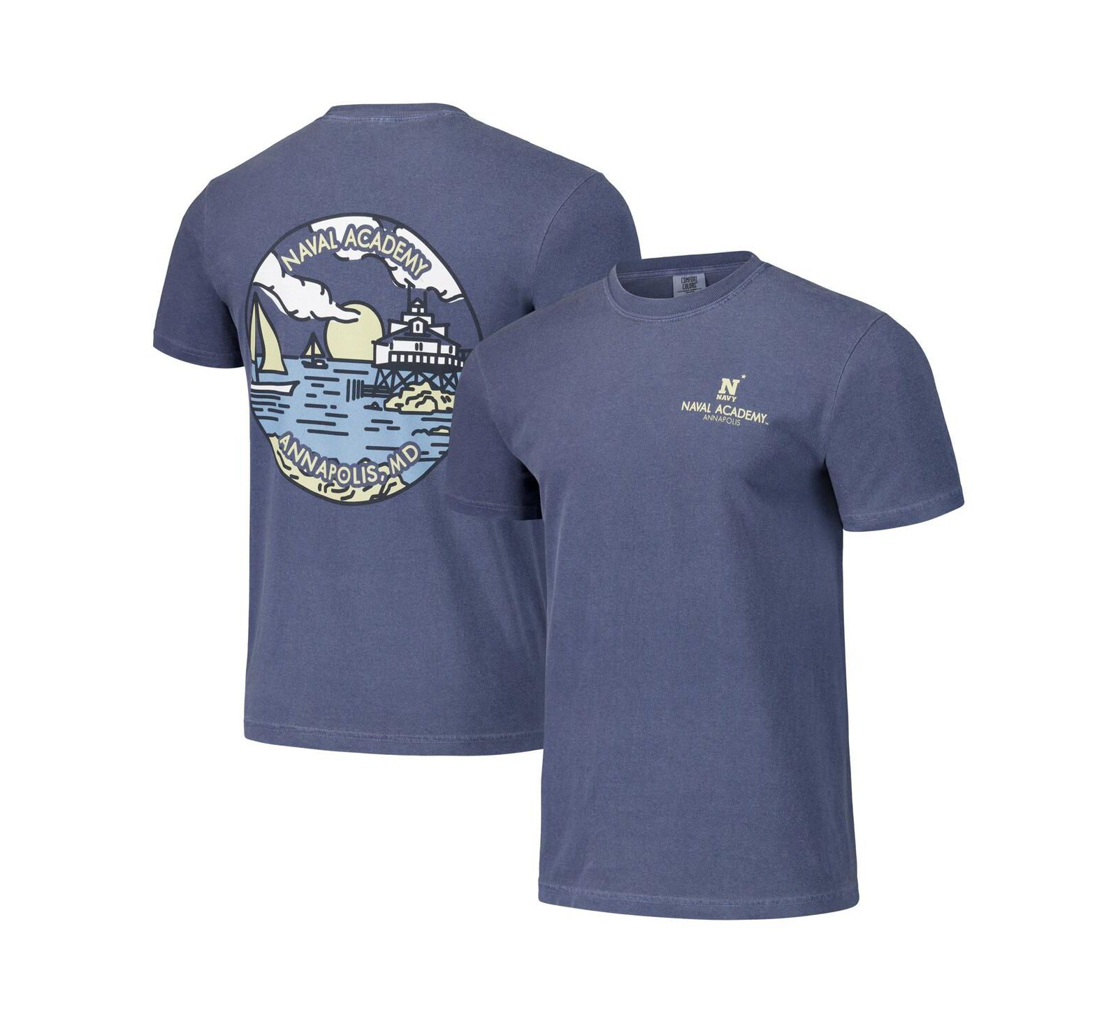Мужская и женская футболка Image One Navy Midshipmen Scenic Comfort Colors