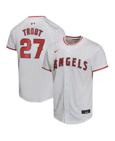 Nike игровая джерси Mike Trout Los Angeles Angels, белая, для мальчиков и девочек
