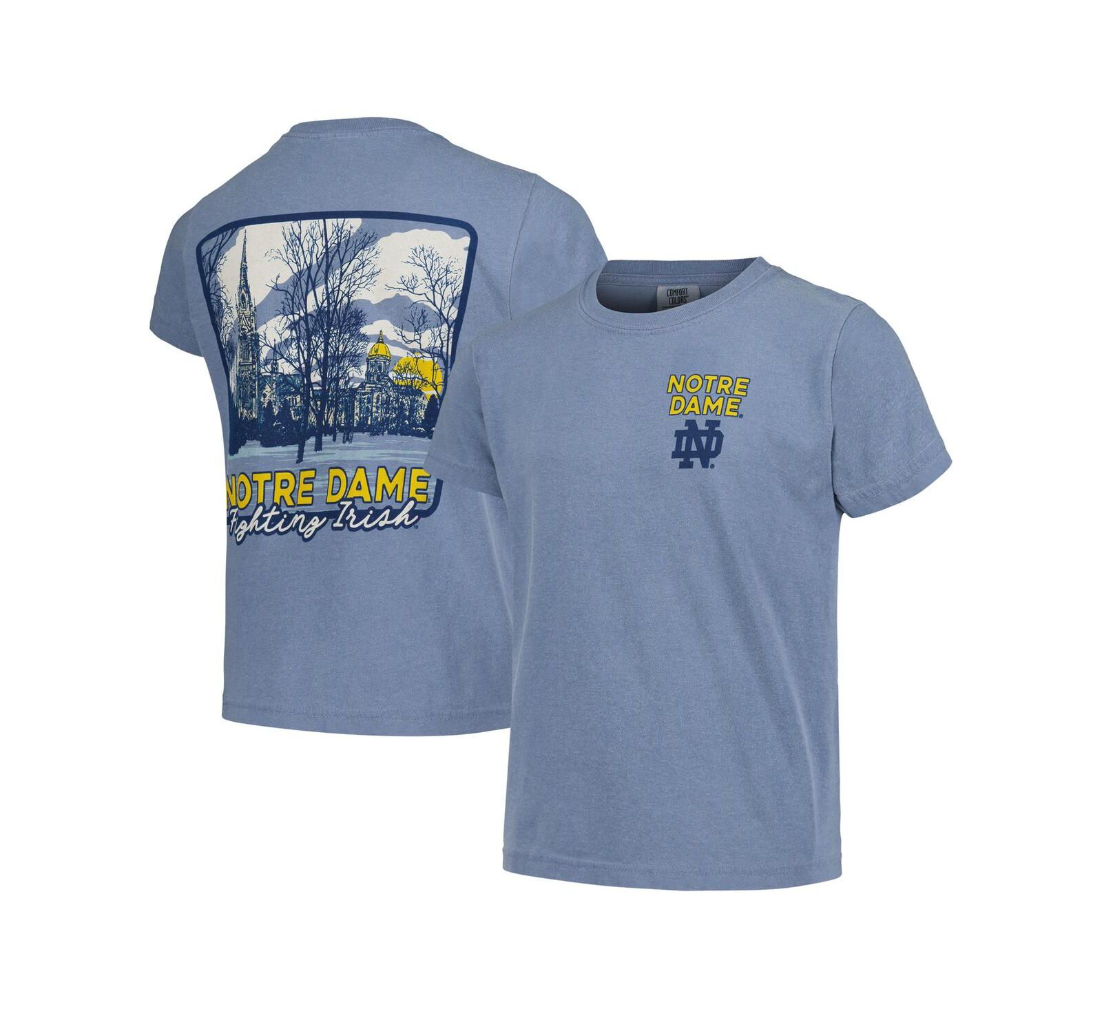 Image One Big Boys and Girls Blue Notre Dame Fighting Irish Hyperlocal Comfort Colors T-Shirt