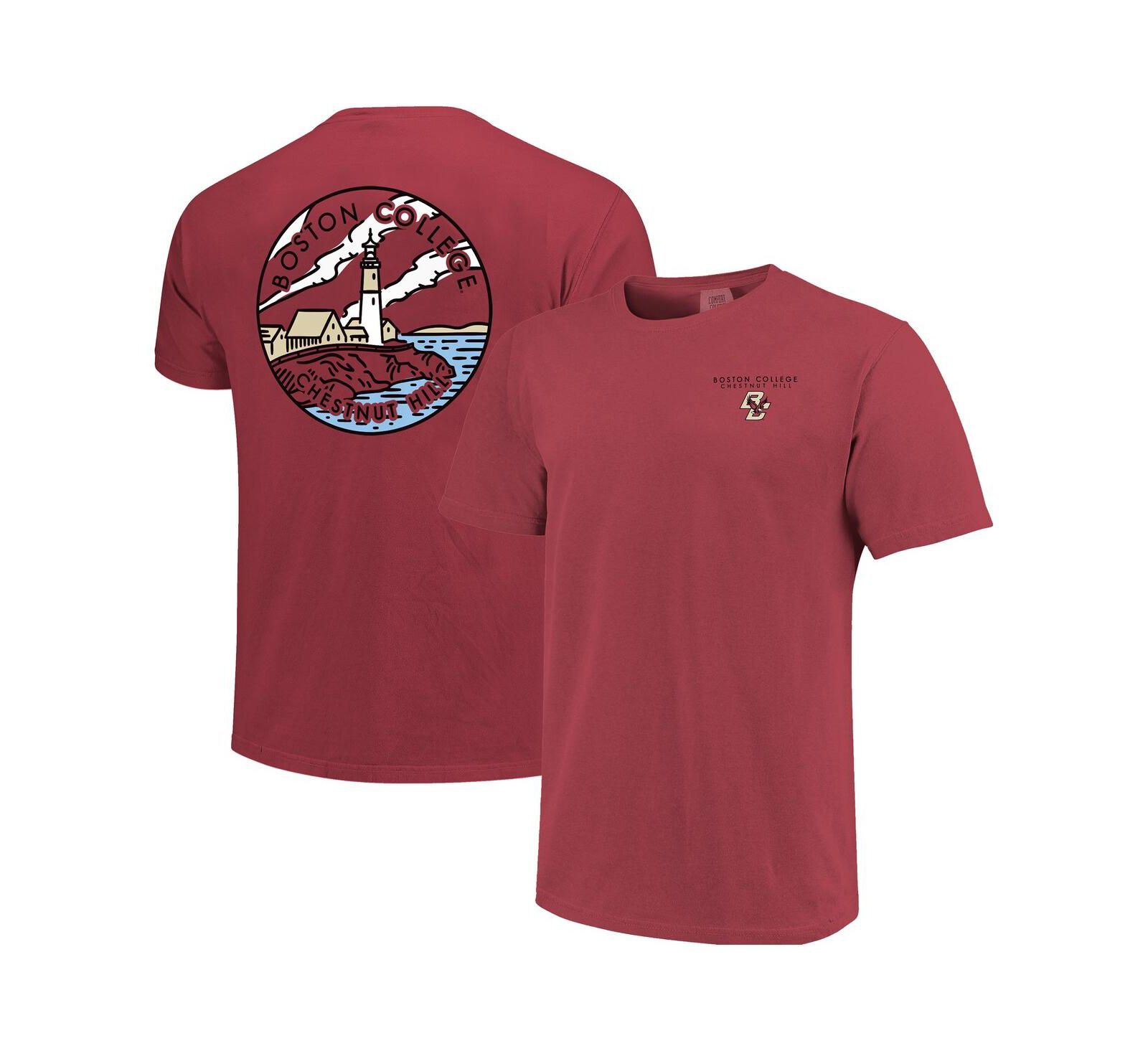 Мужская и женская футболка Image One Maroon Boston College Eagles Scenic Comfort Colors