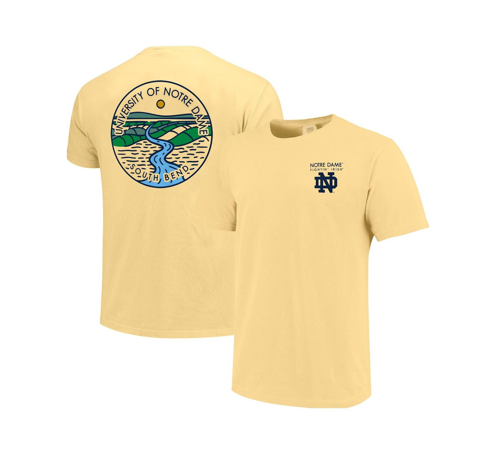 Мужская и женская футболка Image One Gold Notre Dame Fighting Irish Scenic Comfort Colors