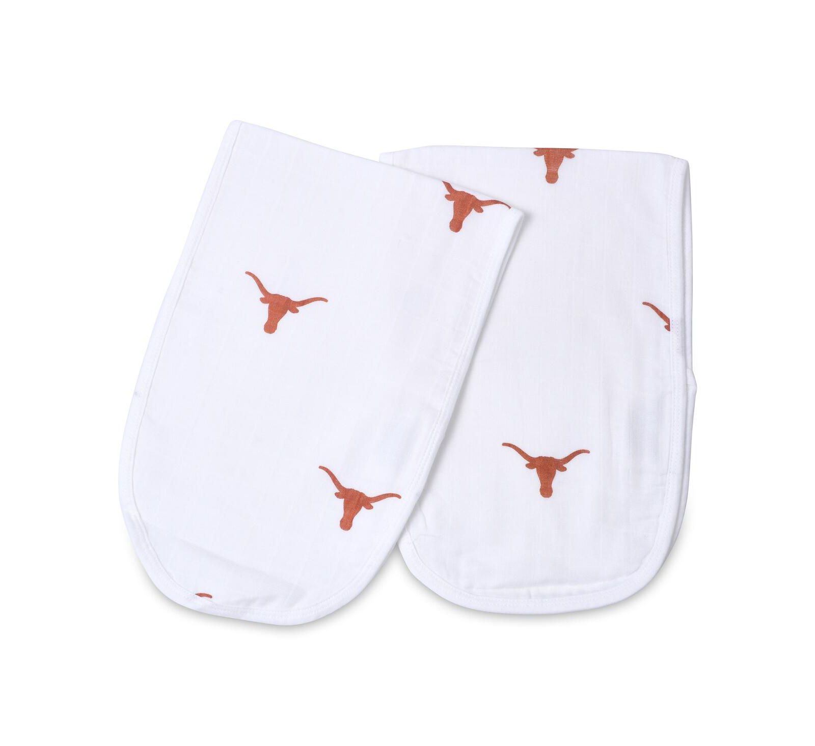 Three Little Anchors набор салфеток для срыгивания из муслина для малышей Texas Longhorns, 2 шт