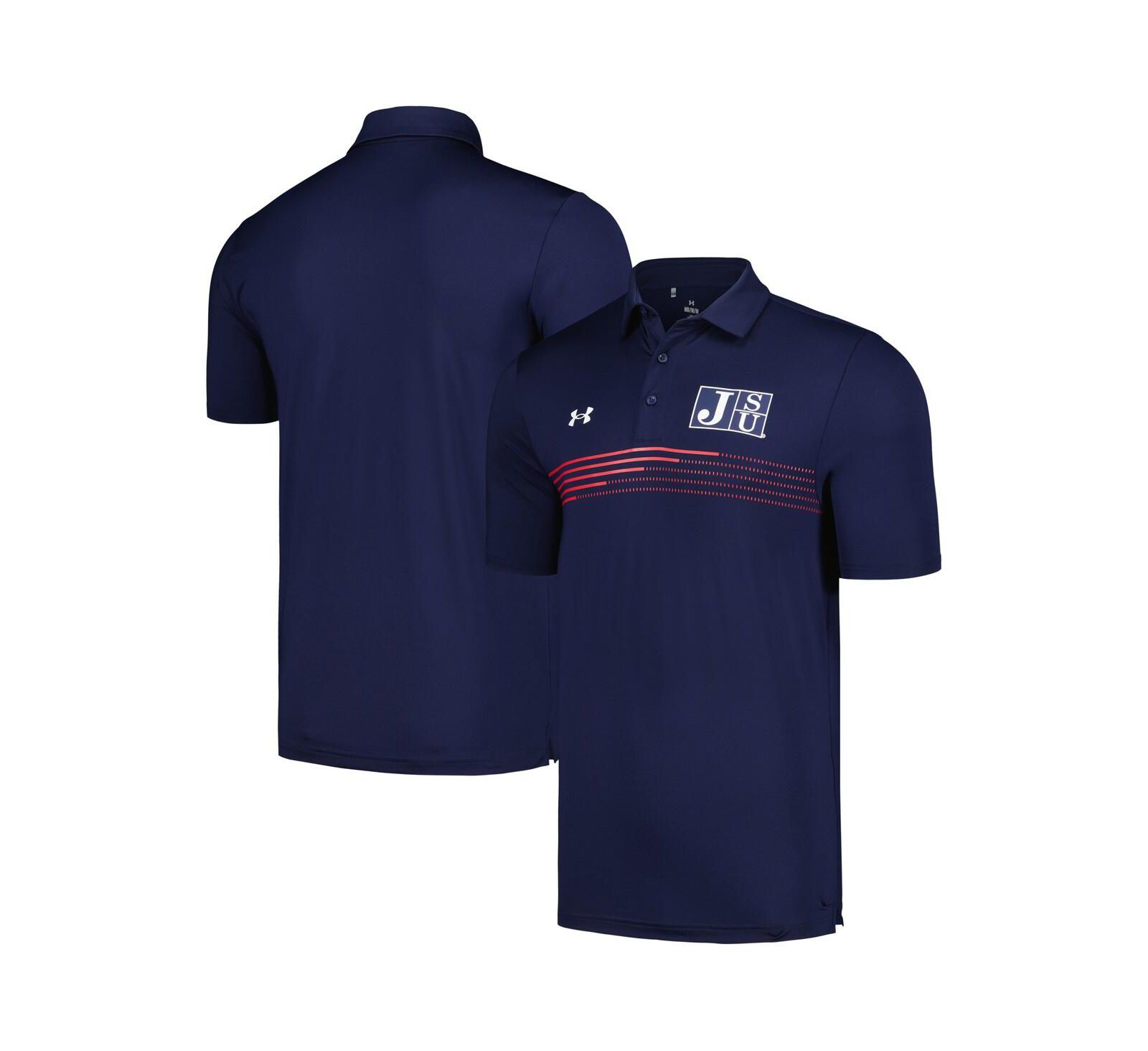 Under Armour Men's Navy Jackson State Tigers Tee to Green Stripe Polo