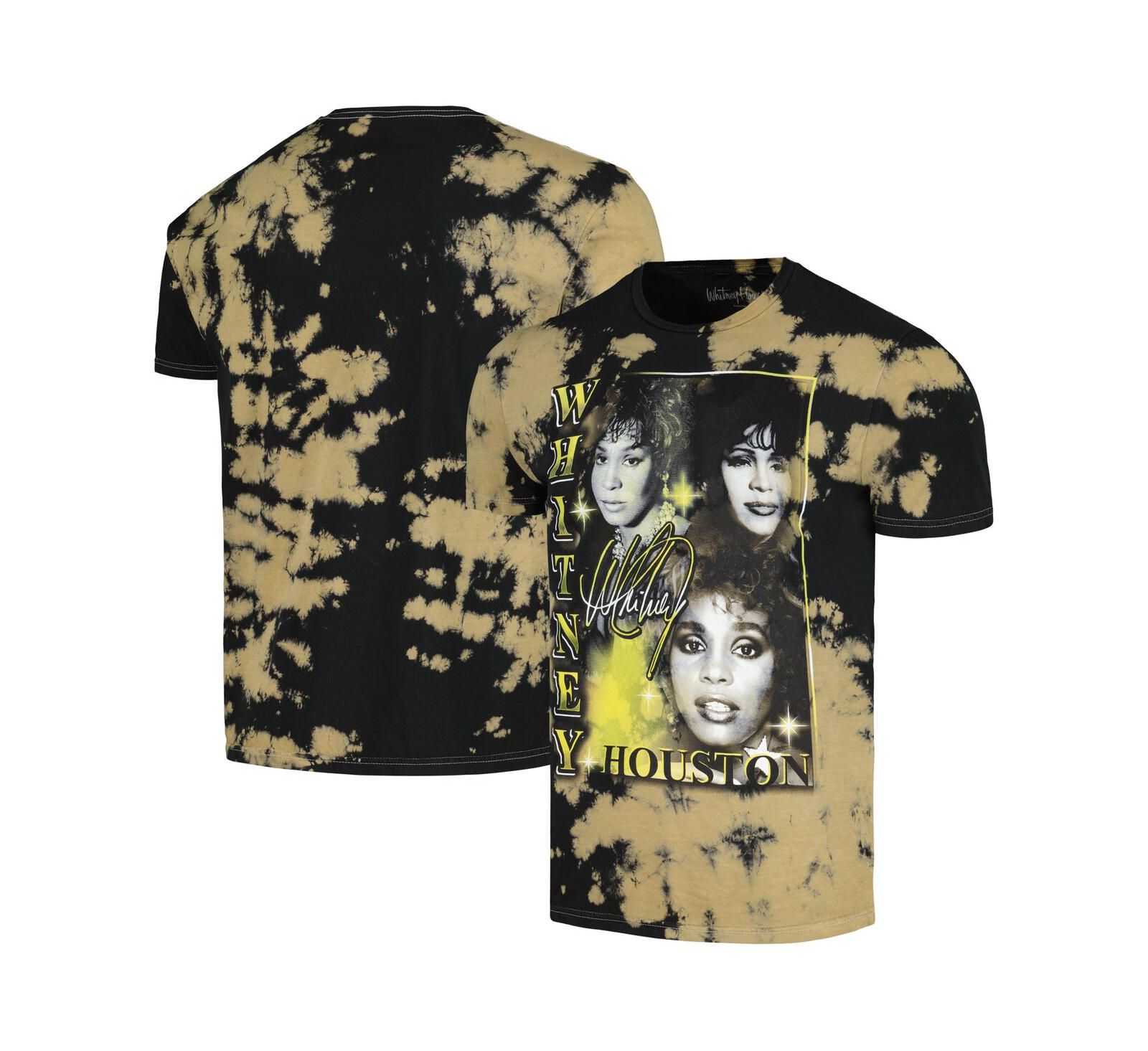 Мужская футболка Philcos Men's Black Whitney Houston Collage Washed Graphic