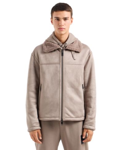 Мужской куртка A|X Armani Exchange из искусственной кожи с подкладкой sherpa