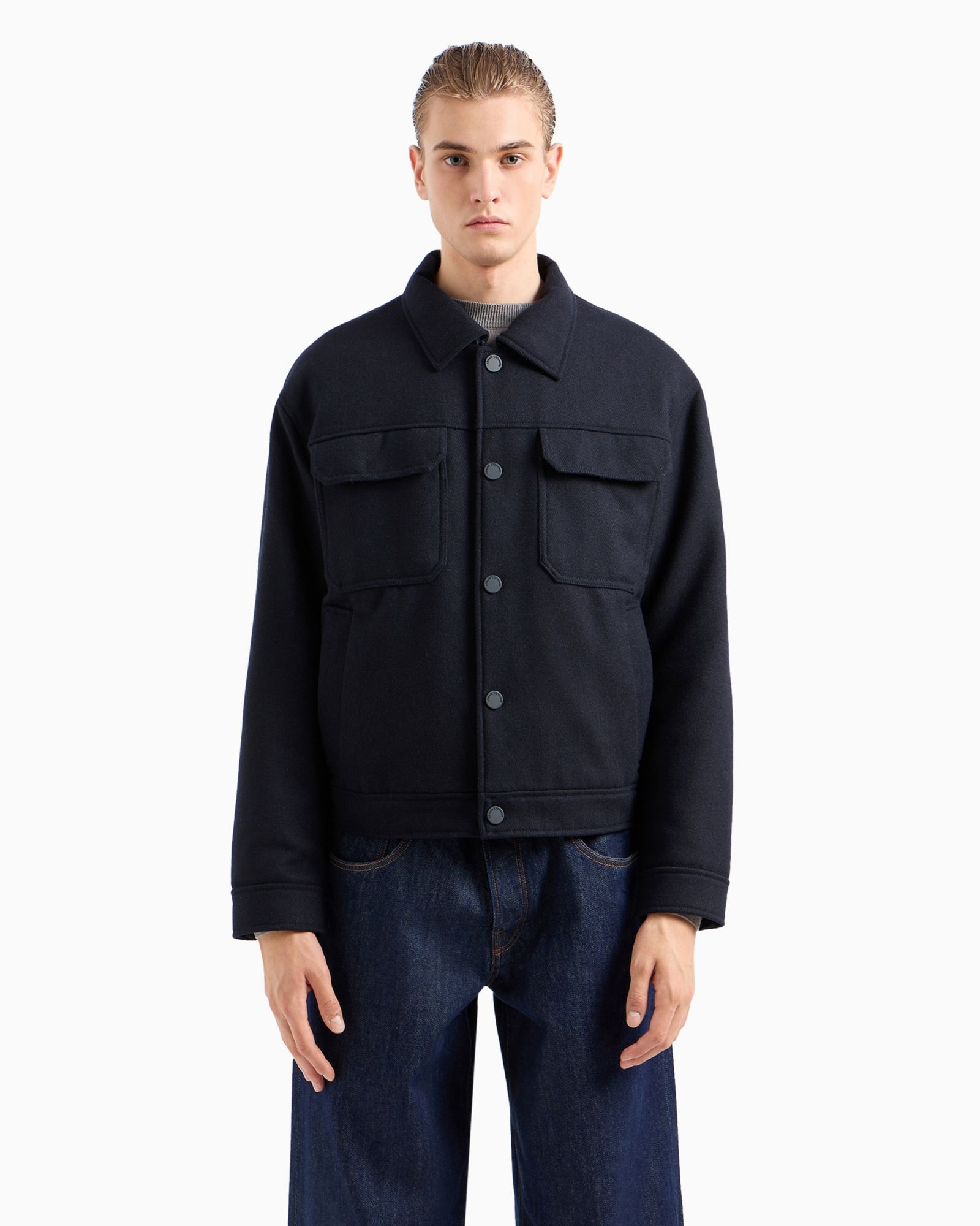 A|X Armani Exchange Men's Wool-Blend Shirt Jacket