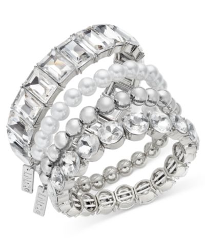 Набор из 4 браслетов I.N.C. International Concepts Bead, Crystal & Imitation Pearl Stretch