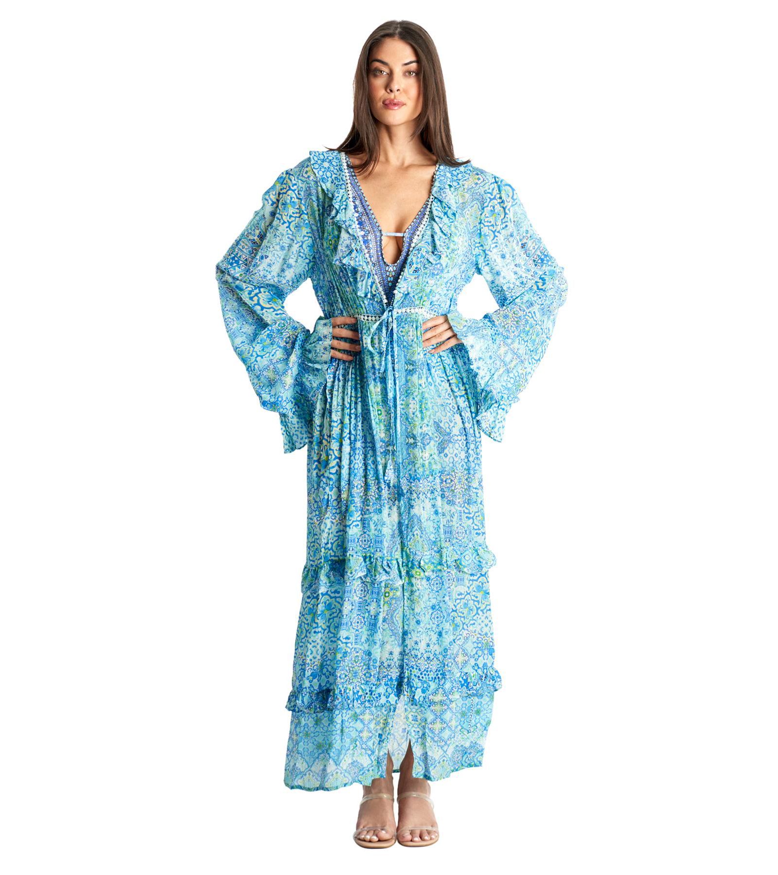 La Moda Clothing Женское платье макси Tiered Overshirt