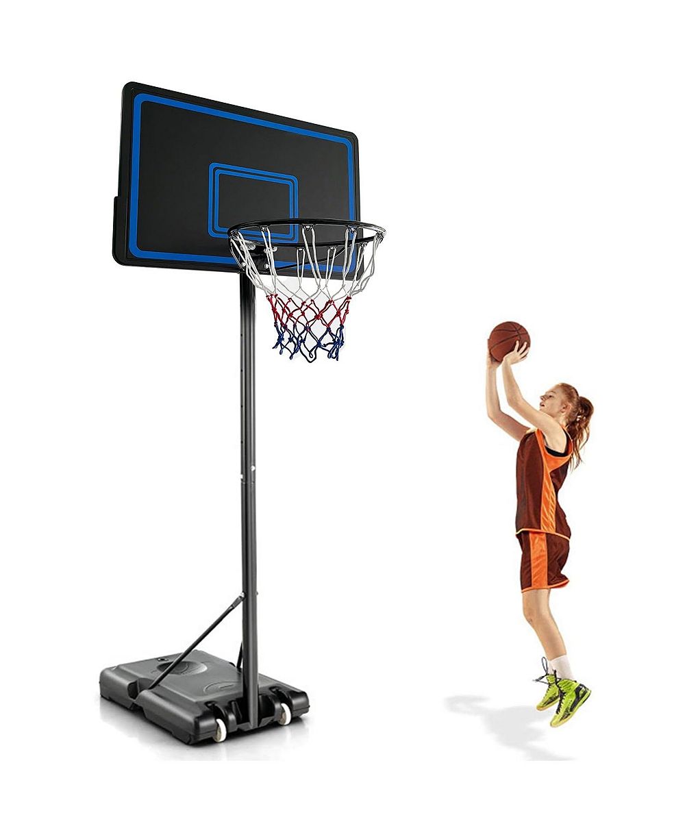 SKONYON 7.5-10FT Portable Adjustable Height Basketball Hoop Goal System with 44-in Shatterproof Backboard