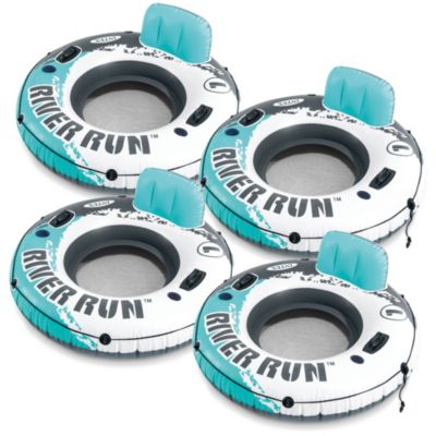 Надувной плот Intex River Run 1 53" Inflatable Floating Water Tube Lake Raft, Red (4 Pack)