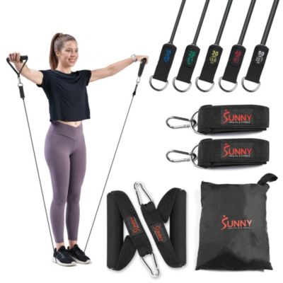 Sunny Health & Fitness Resistance Tube Set, 10-50LBs