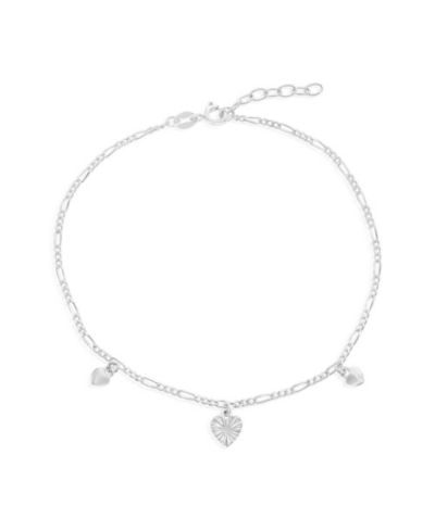 Simona Sterling Silver Heart Charm Anklet