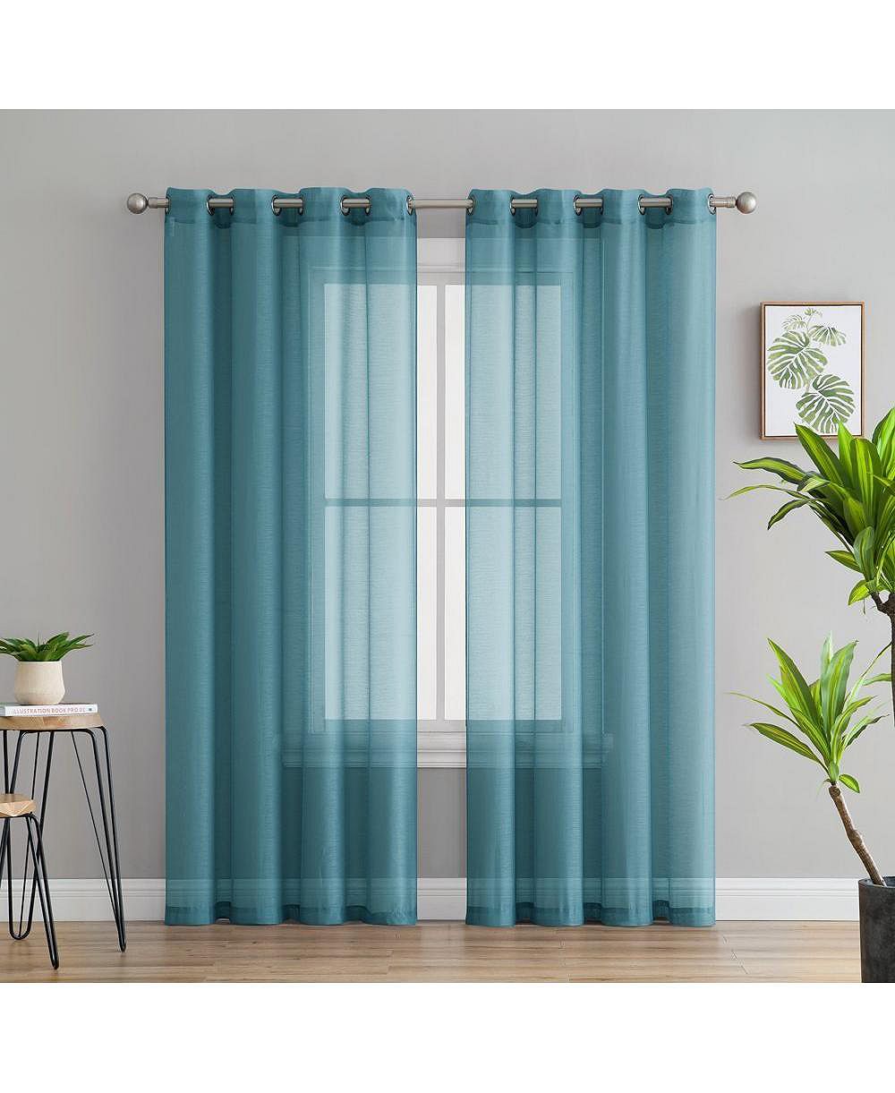 Полупрозрачные шторы HLC.me 2 Piece Semi Sheer Voile Window Curtain Drapes с люверсами