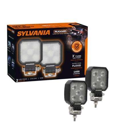 Светодиодные куб-лампы SYLVANIA Rugged 3" LED Cube Pods | Flood Beam | 1400 Lumens | 2PC White