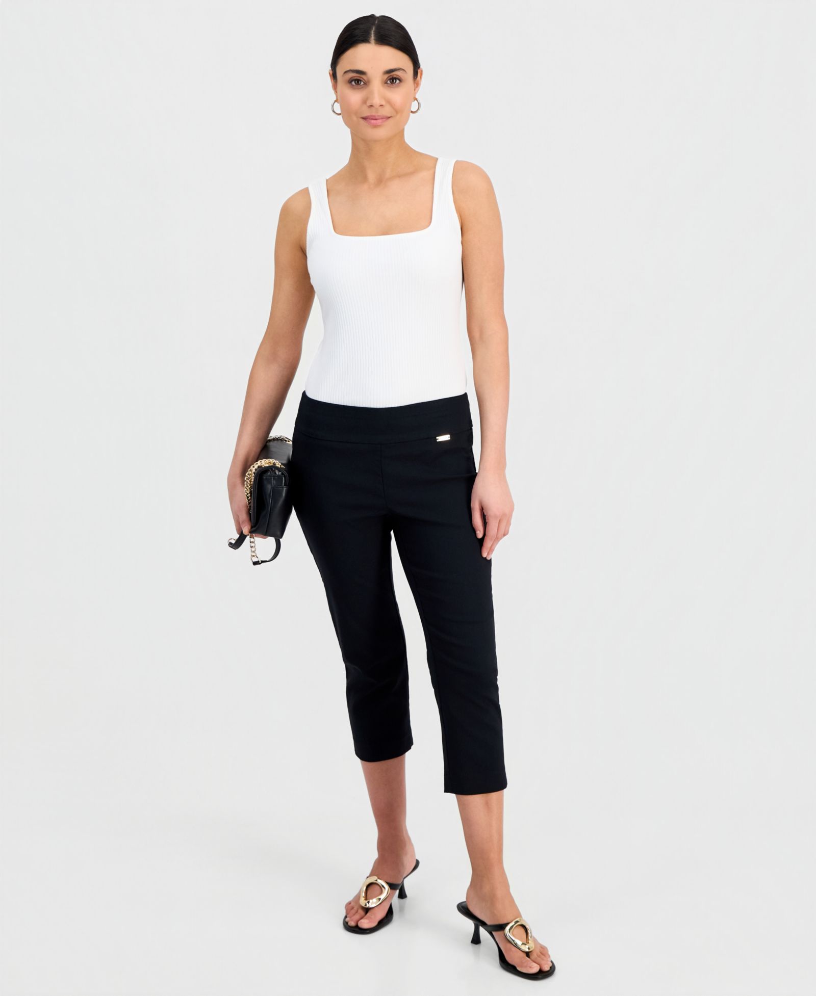 I.N.C. International Concepts Petite Tummy-Control Pull-On Capri Pants, Created for Macy's