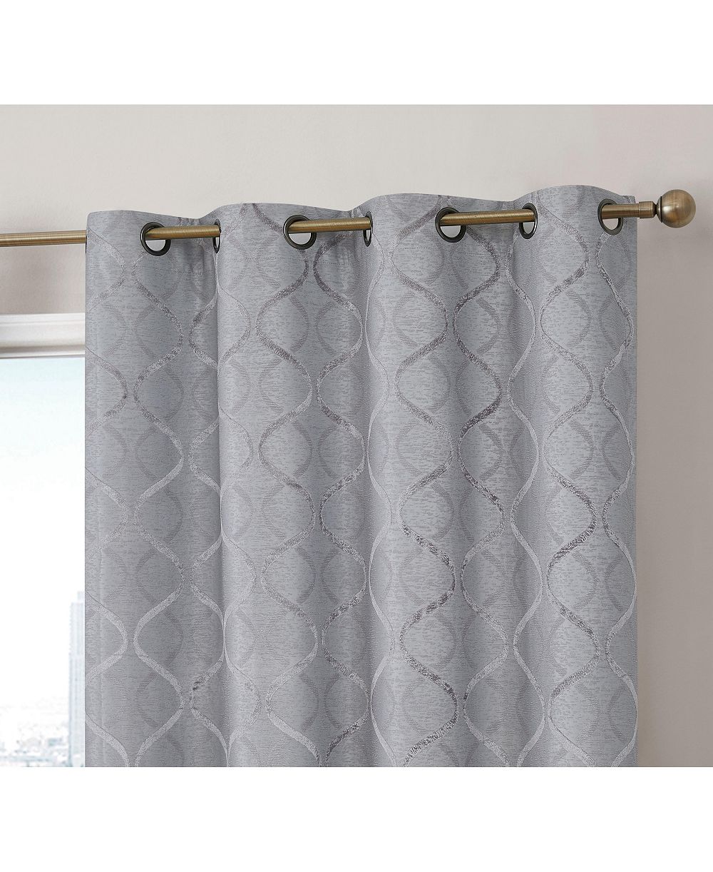 HLC.me Versailles Lattice Flocked шторы для окон с термоизоляцией и люверсами, черные