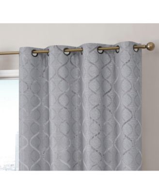 HLC.me Versailles Lattice Flocked шторы для окон с термоизоляцией и люверсами, черные