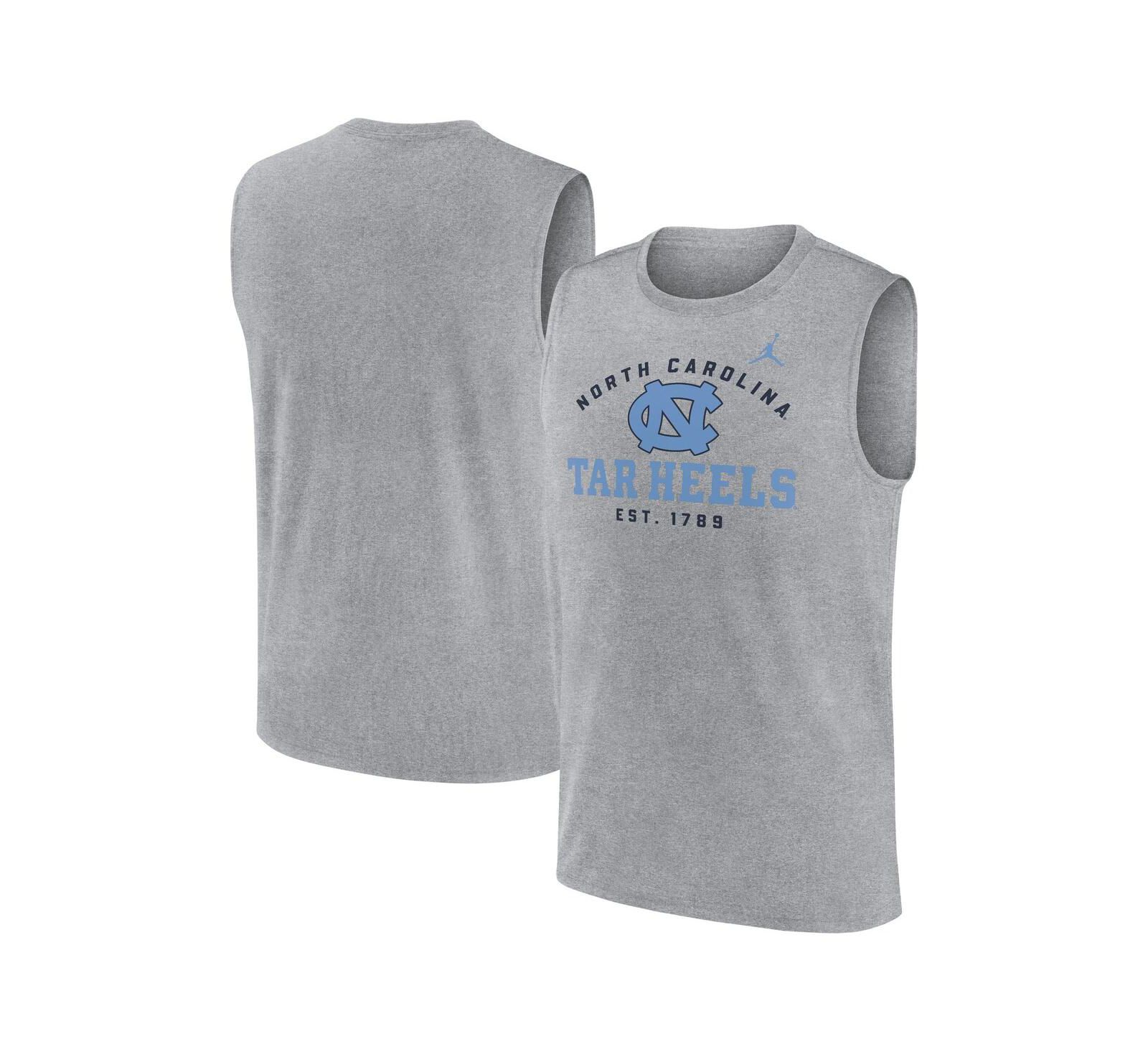 Jordan Мужской майка-шорт Nike North Carolina Tar Heels Primetime Legend Lock Up Performance Muscle Tank Top Heather Gray