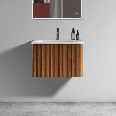 Streamdale Furniture  Etna 24" Striped Walnut Vanity with Ceramic Sink