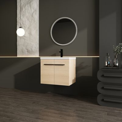 Streamdale Furniture 24" Oak Vanity with Resin Sink & Cabinet