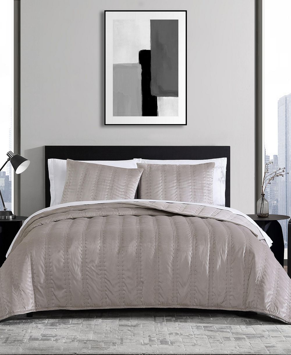 Vera Wang Linear Stitch Velvet Комплект из 3 предметов, King