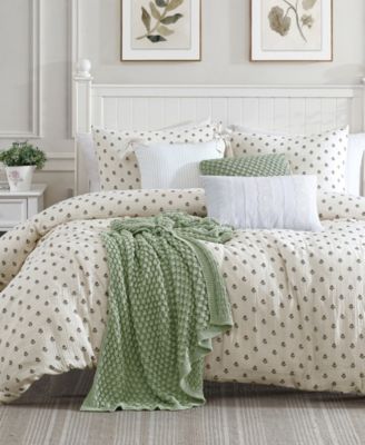 Peri Home Block Print Gauze 3-Pc. Comforter Set, King