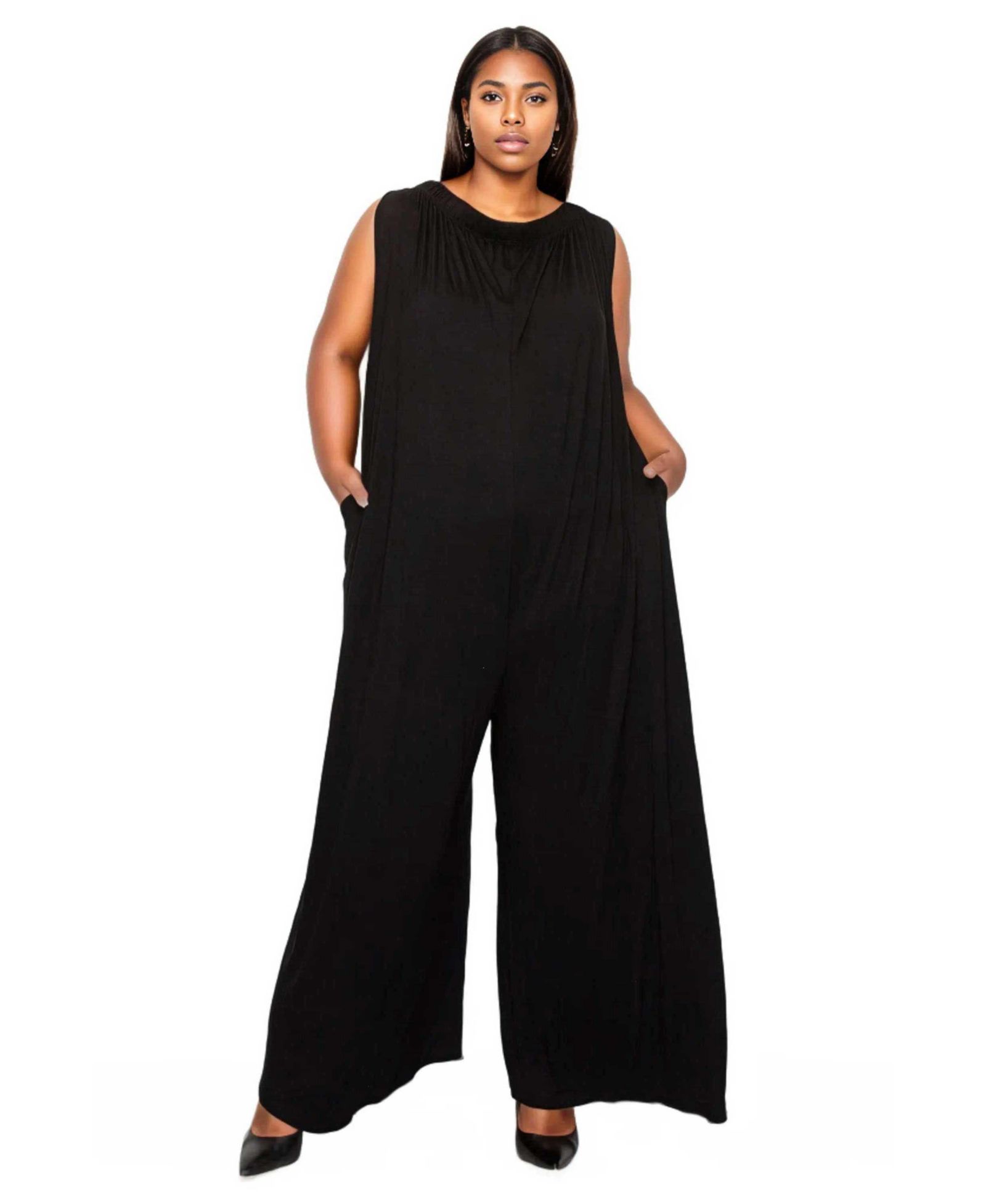 Комбинезон L I V D Plus Size Olson Wide Leg с карманами