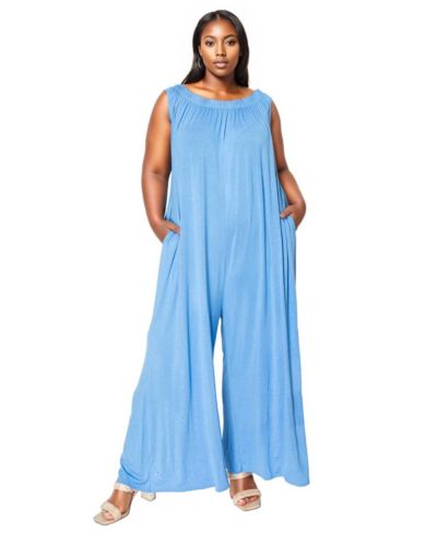 Комбинезон L I V D Plus Size Olson Wide Leg с карманами