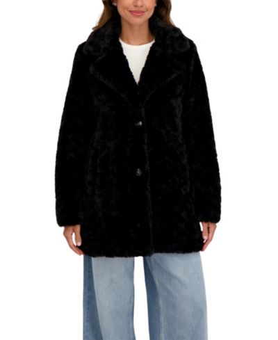 Женский пальто Sebby Collection из искусственного меха с пуговицами