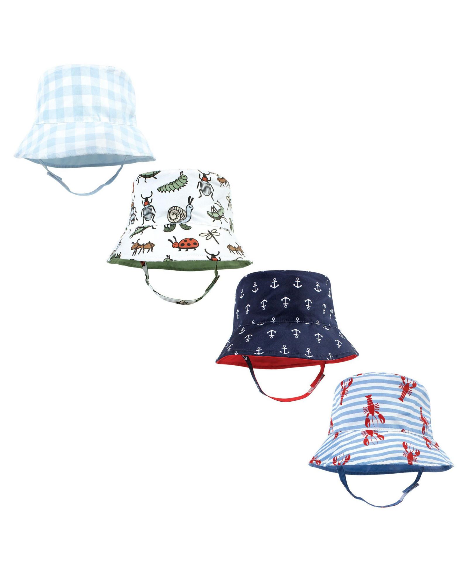 Набор головных уборов Hudson Baby Baby Boys Hudson Sun Protection, 4-Piece