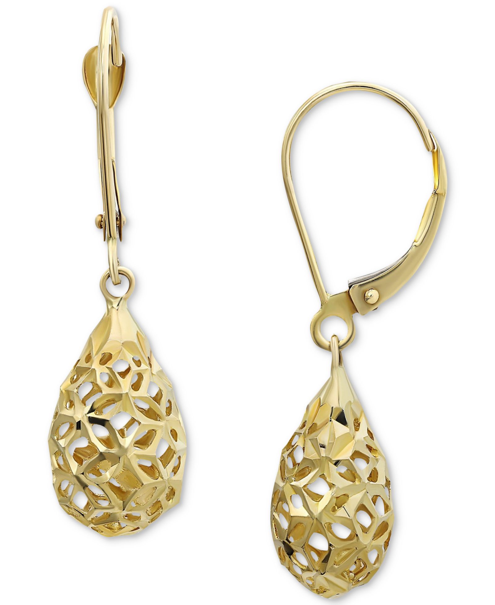 Серьги-подвески Filigree Leverback в 10k Gold