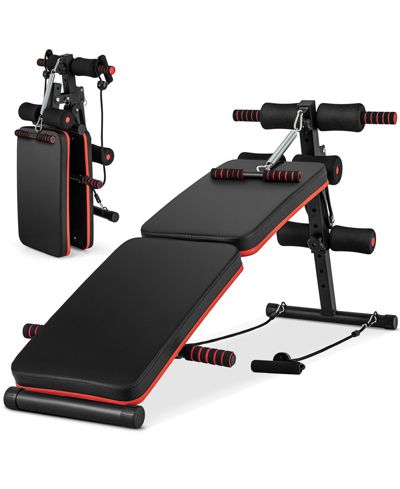 Adjustable 4-Position Sit Up Bench for Home Workouts with Sturdy Metal Frame