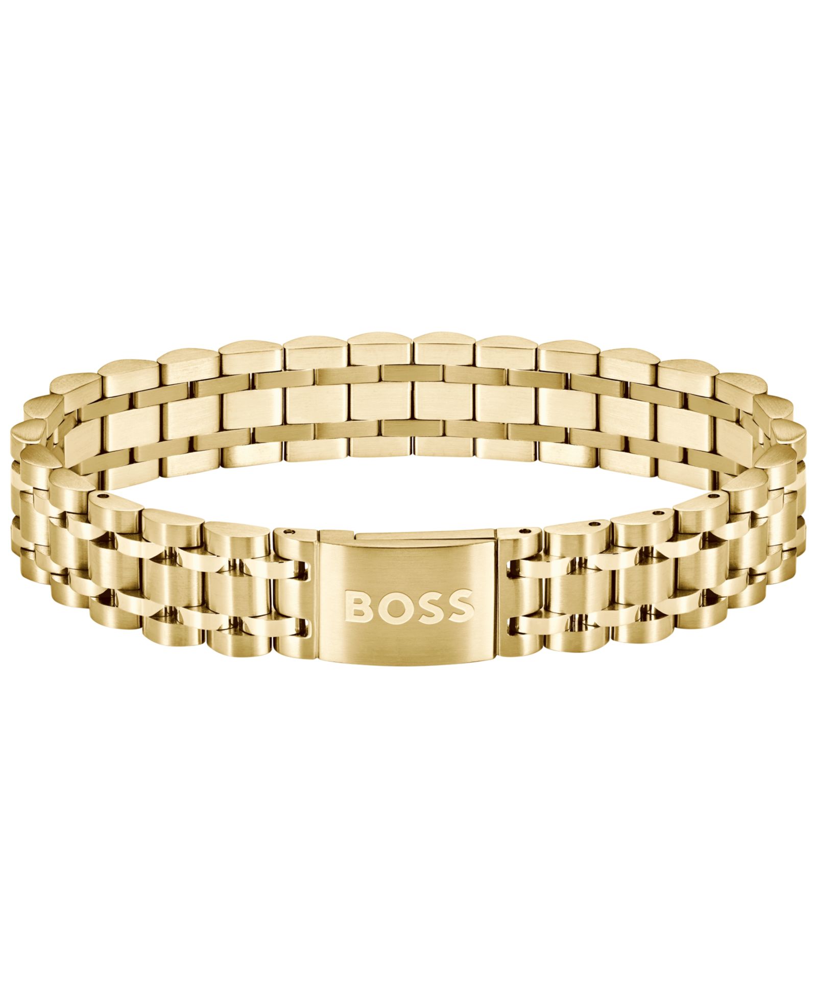 Hugo Boss Men's Owan Ionic Plated Thin Gold Steel Bracelet