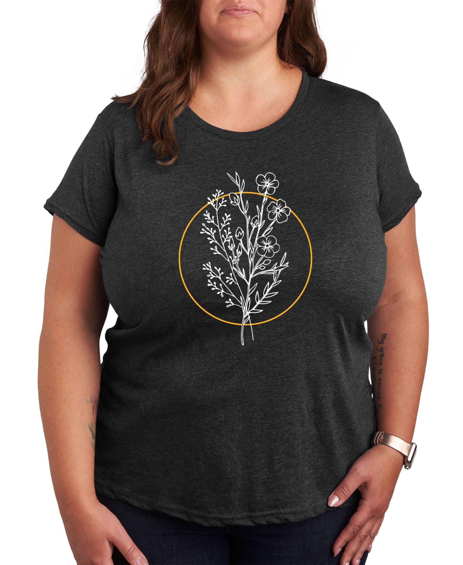 Женская футболка Hybrid Apparel Floral Tee Plus Size Graphic Tee