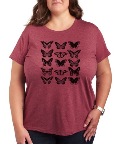 Hybrid Apparel Butterfly Grid Plus Size Graphic Tee