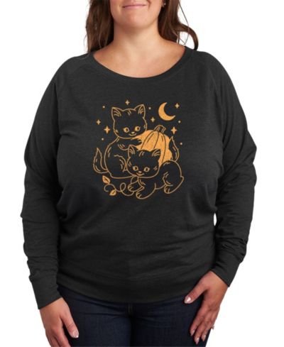 Hybrid Apparel Halloween Cats Plus Size Graphic Pullover