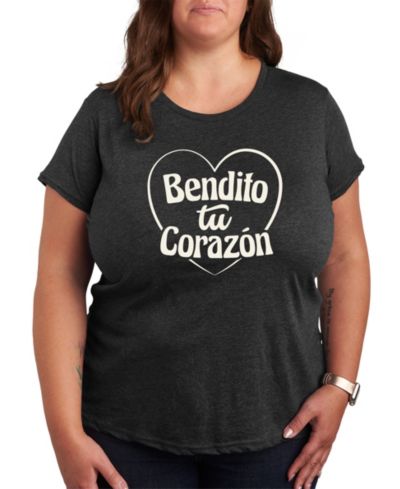 Hybrid Apparel Bendito Tu Corazon Plus Size Graphic Tee