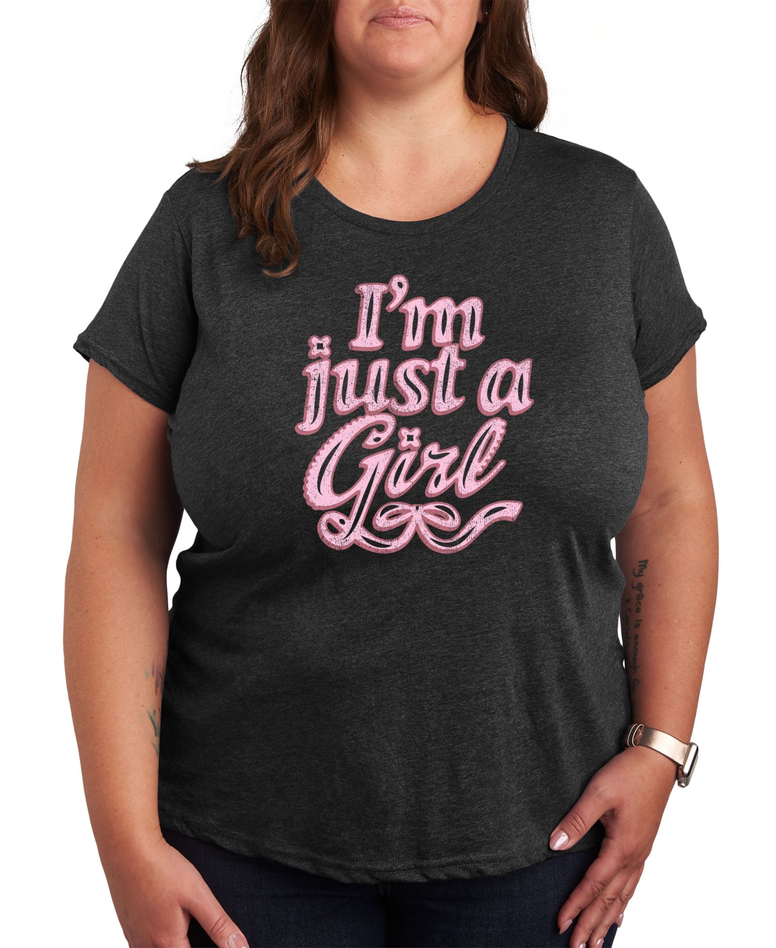 Hybrid Apparel Just a Girl Plus Size Graphic Tee