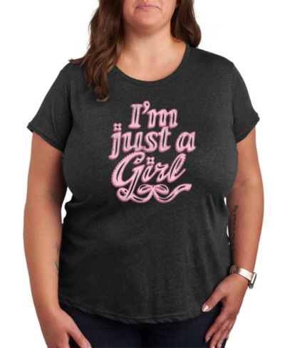 Hybrid Apparel Just a Girl Plus Size Graphic Tee