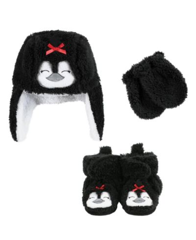 Hudson Baby Baby Girls Hudson Trapper Hat, Mitten and Bootie Set