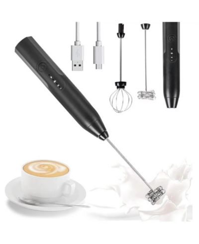 Electric Milk Frother Foamer Handheld 3 Speeds 2 in 1