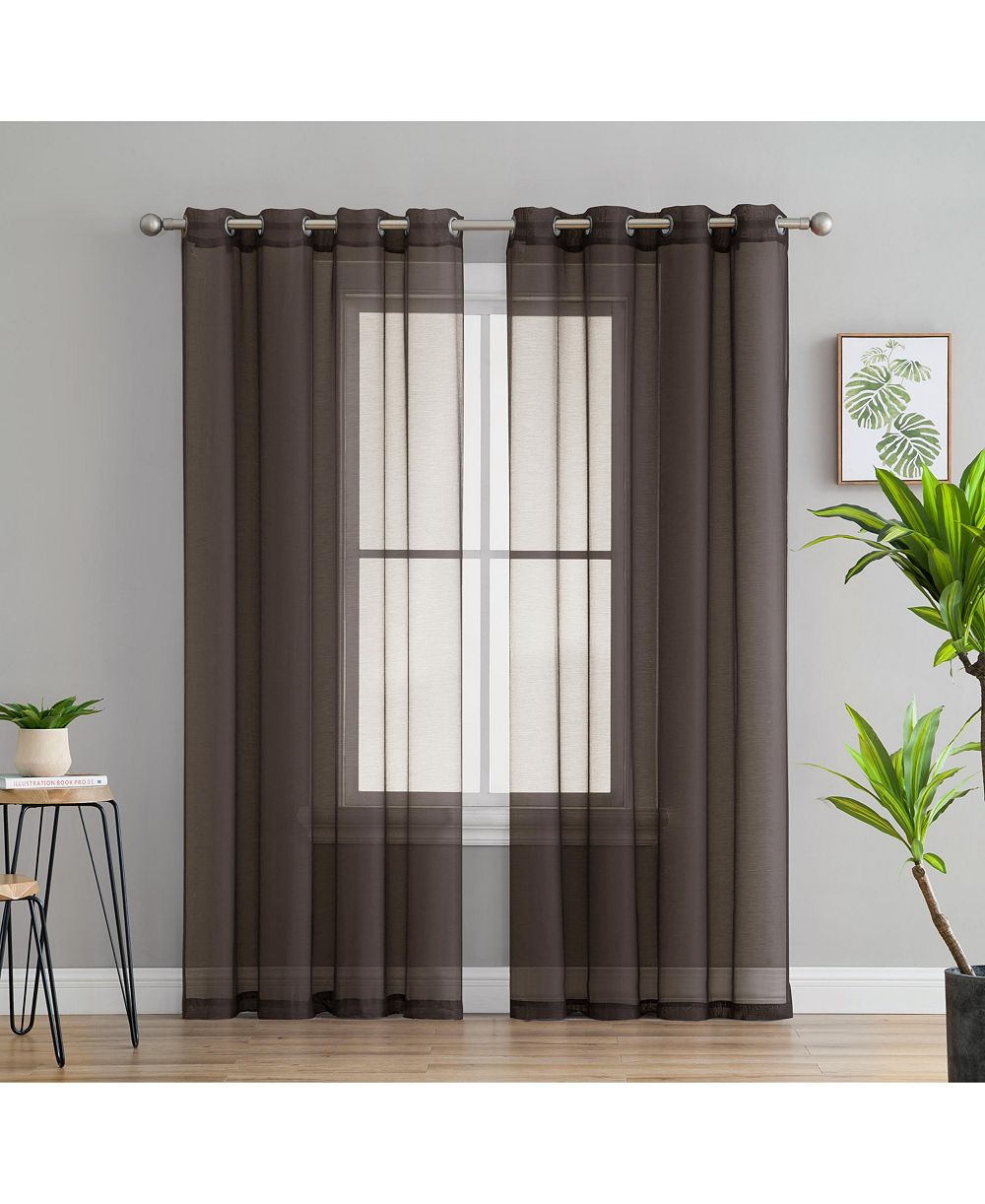 Набор из 2 полупрозрачных штор HLC.me Voile Window Curtain Grommet Panels