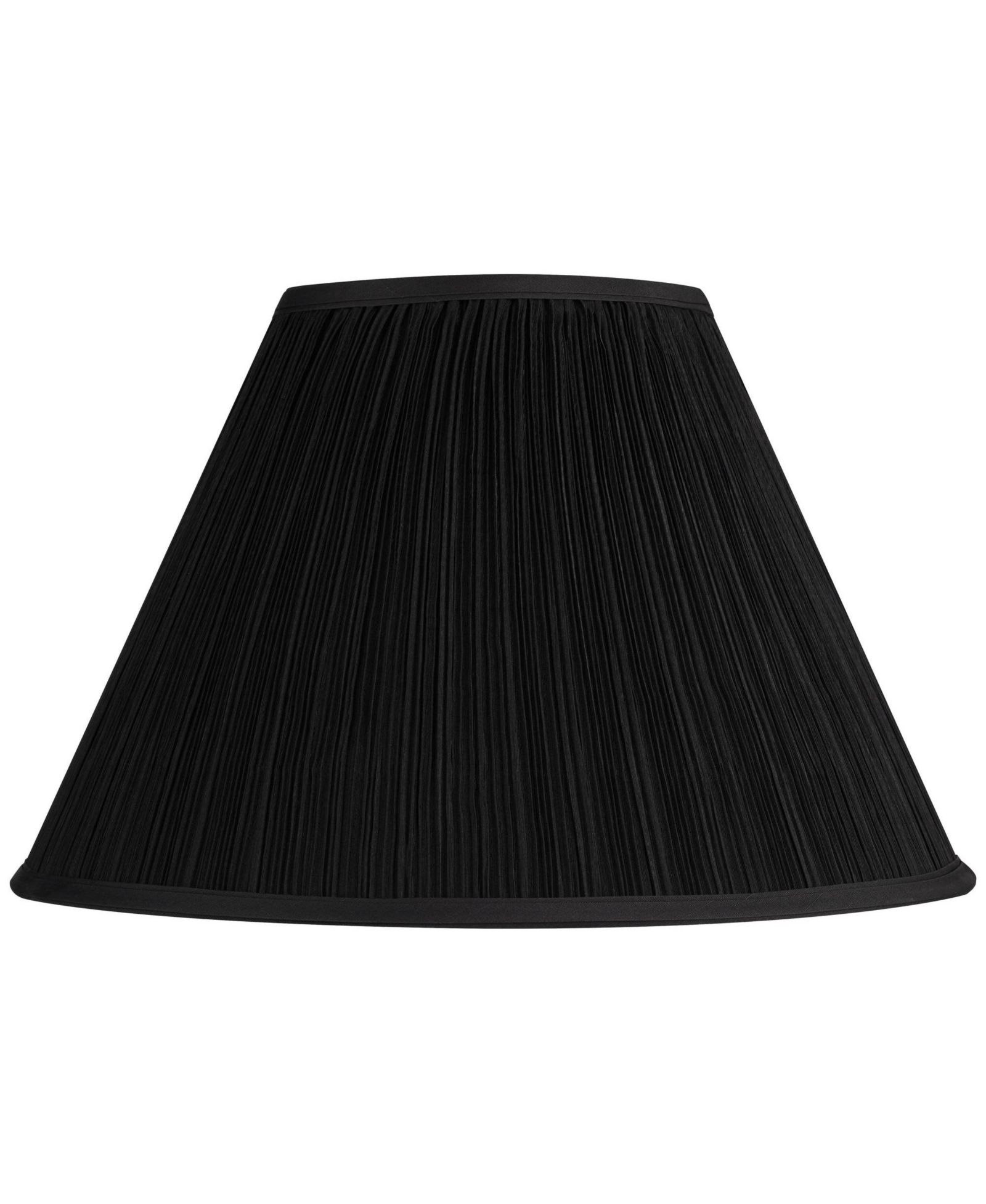 Springcrest Black Mushroom Pleated Large Empire Lamp Shade 7" Top x 17" Bottom x 11" High x 11.5" Slant (Spider) Replacement with Harp and Finial