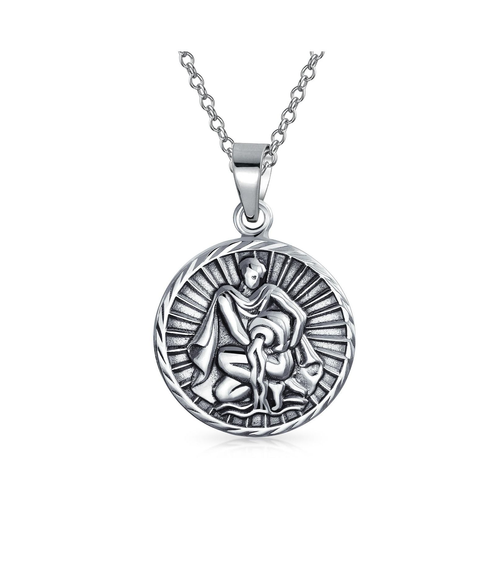 Подвеска-медальон Bling Jewelry Aquarius Zodiac Sign Sterling