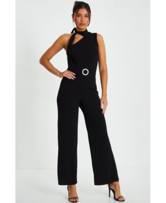 Женский комбинезон QUIZ Scuba Crepe Tie Neck Palazzo