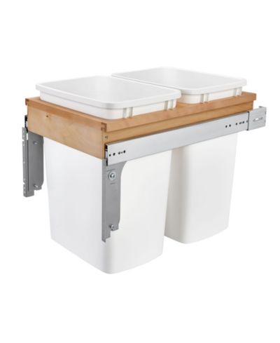 Мусорное ведро Rev-A-Shelf Double Pull Out Top Mount, 35 Qt, White, 4WCTM-18DM2-175