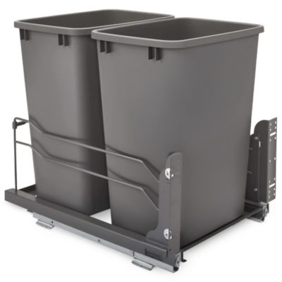Двойное выдвижное мусорное ведро Rev-A-Shelf 35 Qt с доводчиком, 53WC-1835SCDM-213
