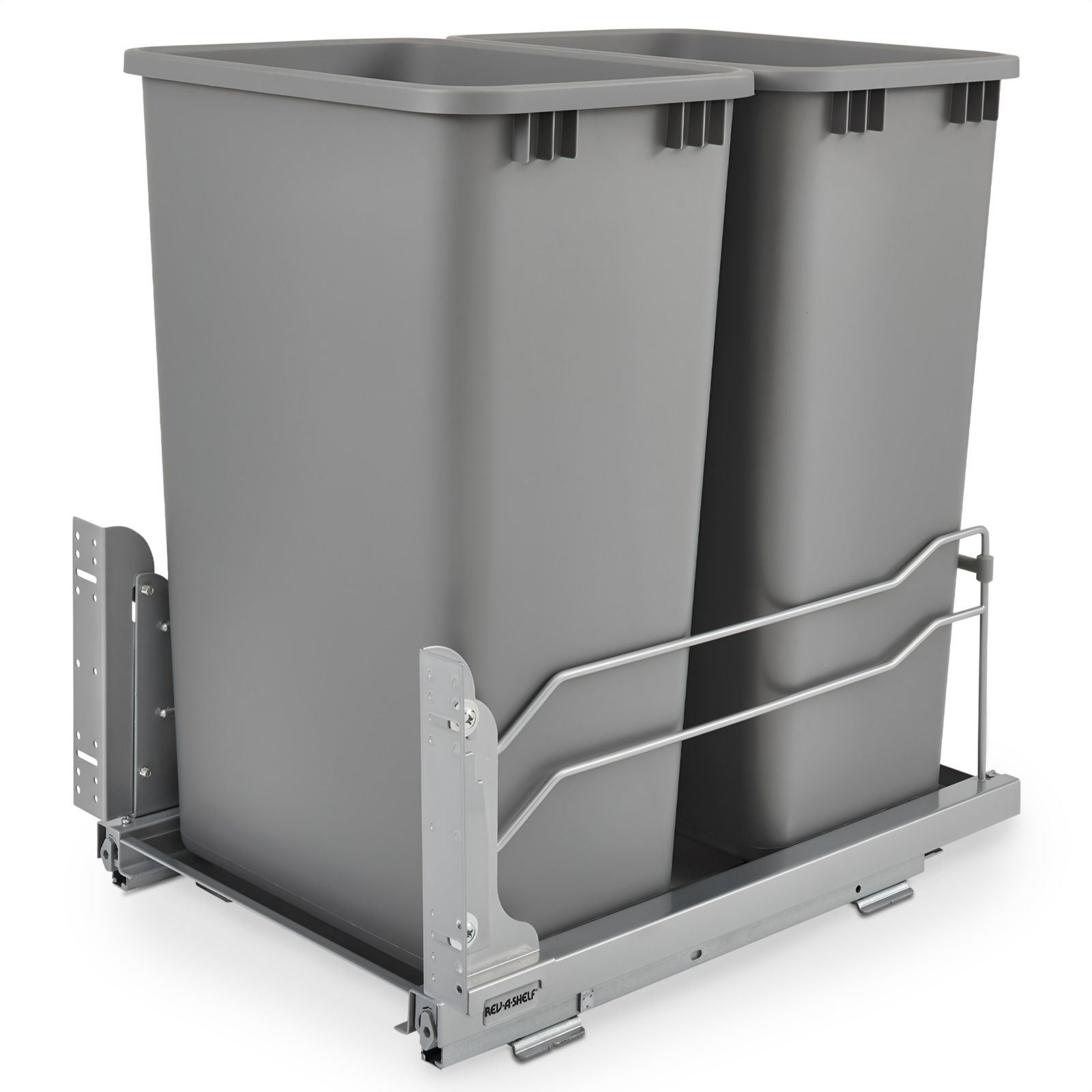 Rev-A-Shelf Double Pull Out Trash Can 50 Qt with Soft-Close, 53WC-2150SCDM-217