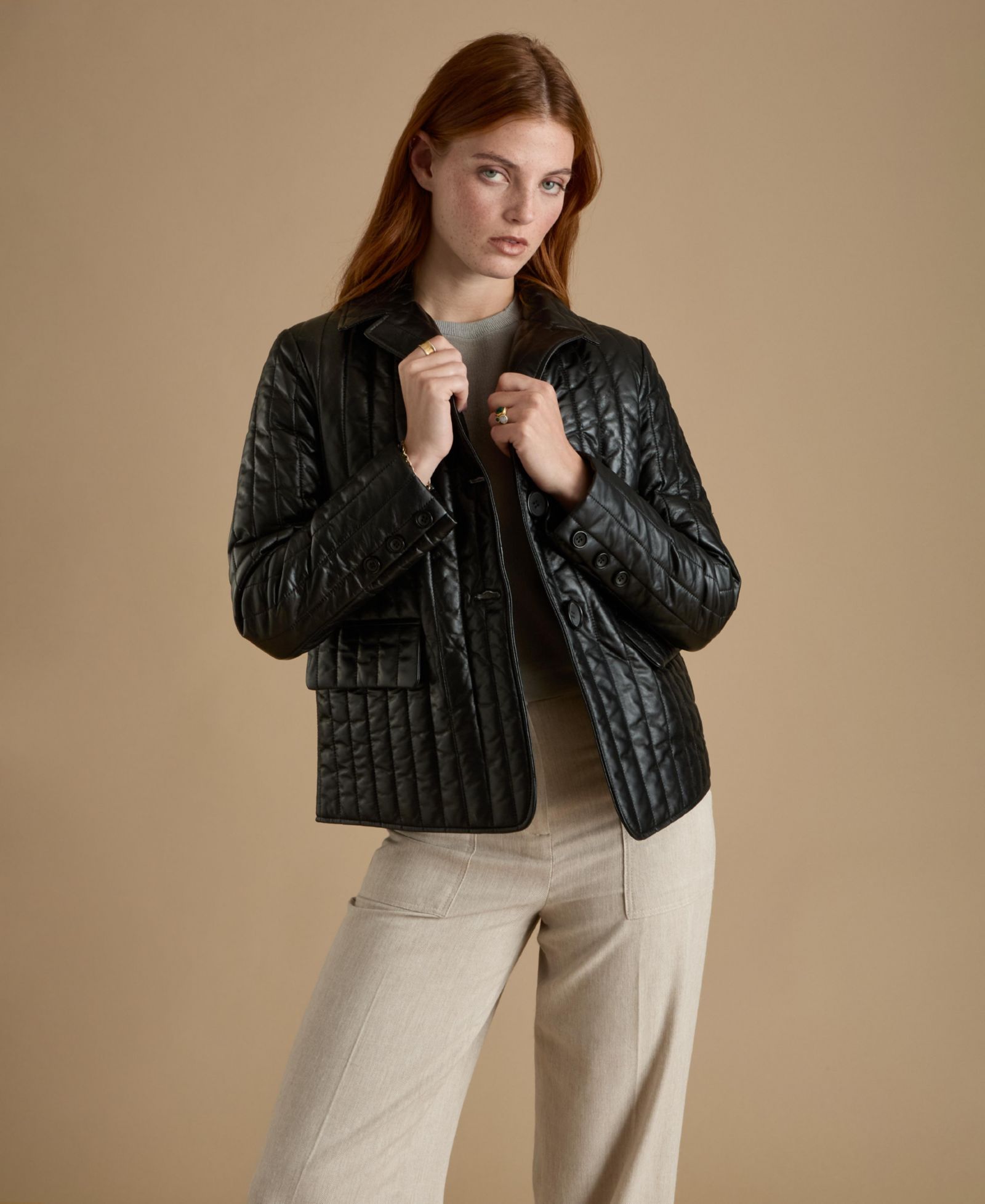 Furniq UK Women's Tabitha Leather Coat